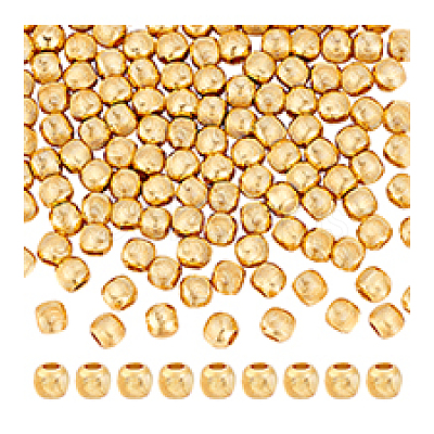 120Pcs Textured Brass Beads KK-PH0011-78-1