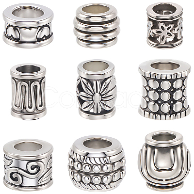 180Pcs 9 Styles Tibetan Style Alloy Beads TIBEB-PA0001-05-1