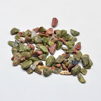 Natural Unakite Chip Beads G-O103-14-1