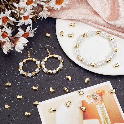 50Pcs Brass Beads KK-BBC0013-14-1