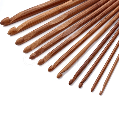 12Pcs Carbonized Bamboo Knitting Needles PW-WG37861-01-1