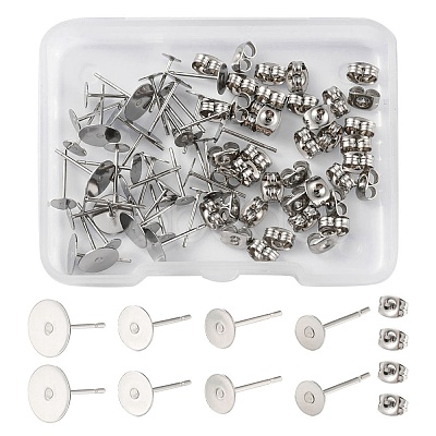 40Pcs 4 Size 304 Stainless Steel Stud Earring Findings STAS-YW0001-56-1
