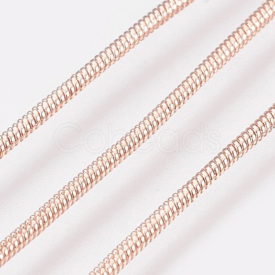 Long-Lasting Plated Brass Snake Chain Necklaces NJEW-K112-04RG-NF-1