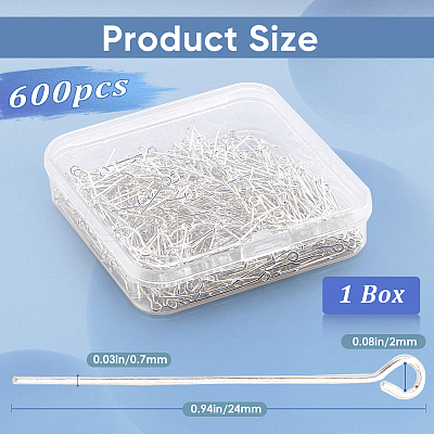 600Pcs Brass Eye Pin KK-SP0001-69A-S-1