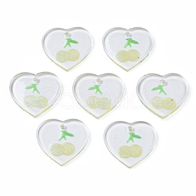 Transparent Resin Pendants RESI-N030-002B-1