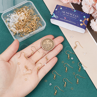 100Pcs Brass Ear Wire KK-SC0004-87-1