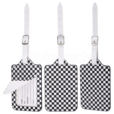 3Pcs PU Leather Luggage Tag AJEW-ME0002-25-1