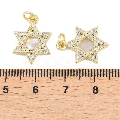 Brass Micro Pave Clear Cubic Zirconia Pendants KK-C170-10A-G-1