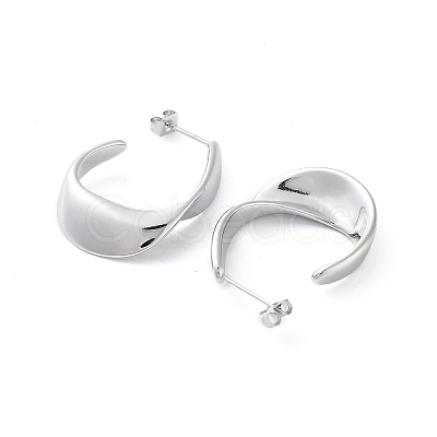 Non-Tarnish 304 Stainless Steel Twist Teardrop Stud Earrings EJEW-D095-05P-1