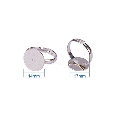 PandaHall Elite Brass Pad Ring Bases KK-PH0001-15S-1