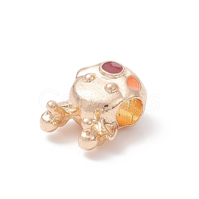 Christmas Theme Alloy Enamel European Beads MPDL-Q213-08G-1
