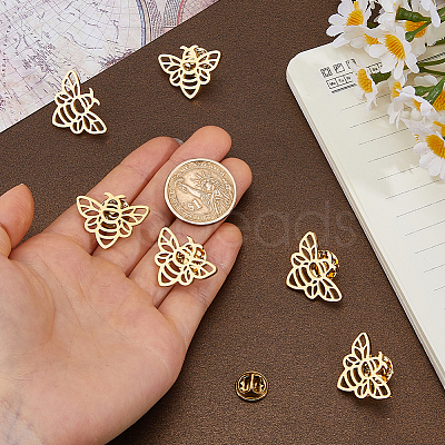 6Pcs Bees 304 Stainless Steel Lapel Pin Backs for Backpack Clothes JEWB-FH0003-11G-1
