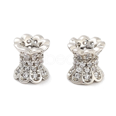 Brass Micro Pave Clear Cubic Zirconia Beads KK-P271-39A-02-1