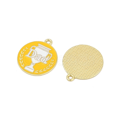 Father's Day Alloy Enamel Pendants ENAM-V001-03A-G-1