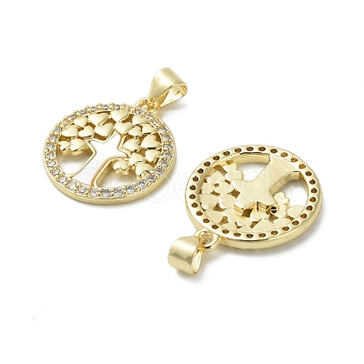 Brass Micro Pave Cubic Zirconia Pendants KK-D384-06G-03-1