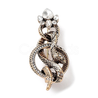 Tibetan Style Alloy Pave Crystal Rhinestone Brooch JEWB-M035-15AG-1