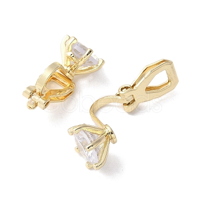 Brass Clip-on Earring Findings for Women EJEW-V002-04G-02-1