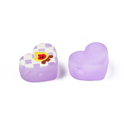 Transparent Printed Acrylic Beads MACR-S373-124-H05-1