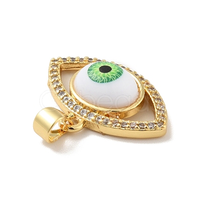 Brass Micro Pave Cubic Zirconia Pendants KK-B059-40G-C-1