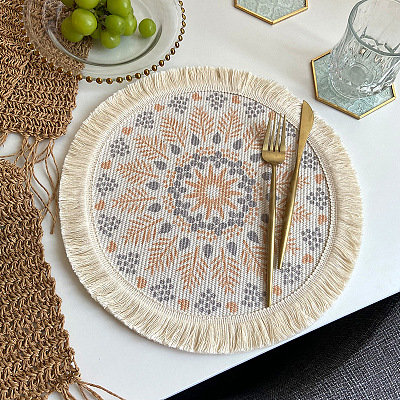 Polyester Braided Washable Placemat BOHO-PW0001-078E-1
