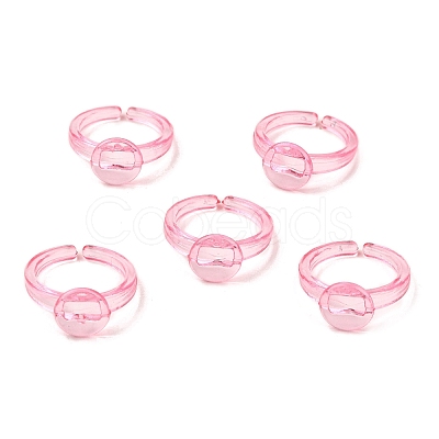 Children's Transparent Plastic Open Cuff Ring Components KY-C022-01A-1