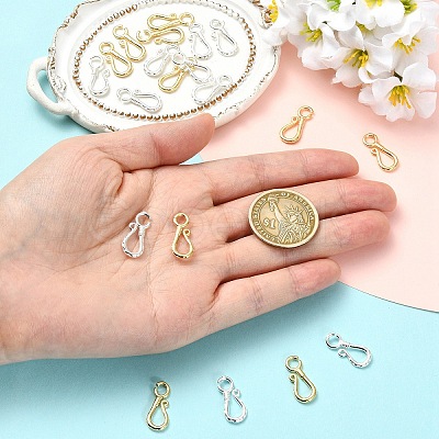 20Pcs 2 Colors Brass Hook Clasps KK-YW0004-17-1