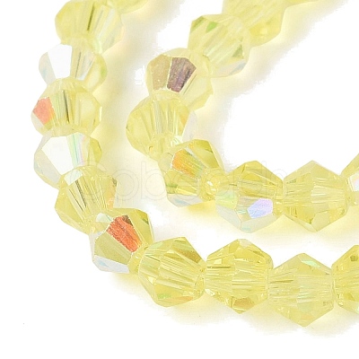AB Color Plated Transparent Glass Beads Strands GLAA-G127-01-02A-1
