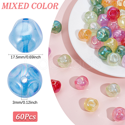 60Pcs Transparent Acrylic Beads OACR-SC0001-45-1