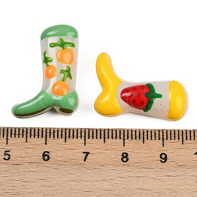 Boot Baking Paint Glass Enamel Beads LAMP-C020-02-1