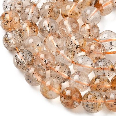 Natural Herkimer Diamond Beads Strands G-Z115-C03-8mm-1