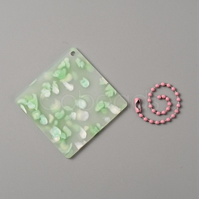 Translucent Acrylic Disc Pendant Keychain KEYC-WH0027-85A-01-1
