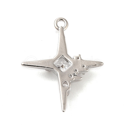 Brass Micro Pave Cubic Zirconia Pendants KK-Q772-04P-1