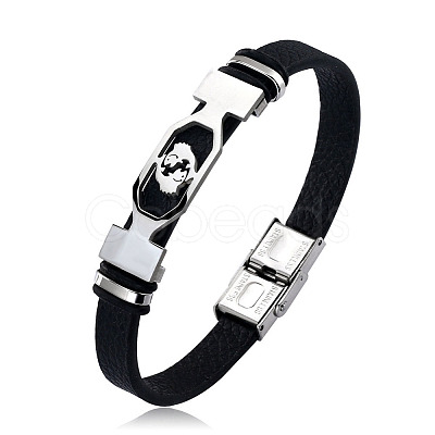 201 Stainless Steel Constellation Beaded Bracelet ZODI-PW0001-044H-1