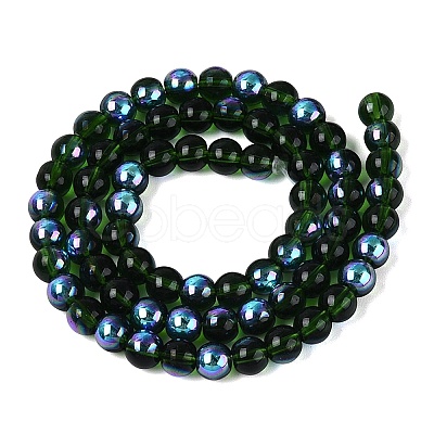 Transparent Electroplate Glass Beads Strands EGLA-Q132-6MM-01A-21-1