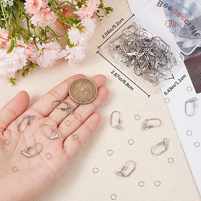 50Pcs 304 Stainless Steel Leverback Earring Findings DIY-BBC0001-59-1