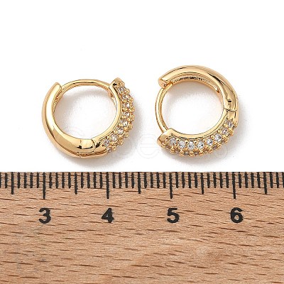 SHEGRACE Brass Micro Pave Cubic Zirconia Huggie Hoop Earrings XGRQ4G233-669G-1