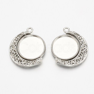 Alloy Pendant Cabochon Settings X-PALLOY-S108-11P-1