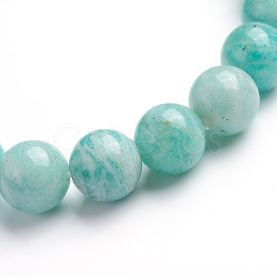 Natural Amazonite Stretch Bracelets BJEW-E373-10mm-09-1