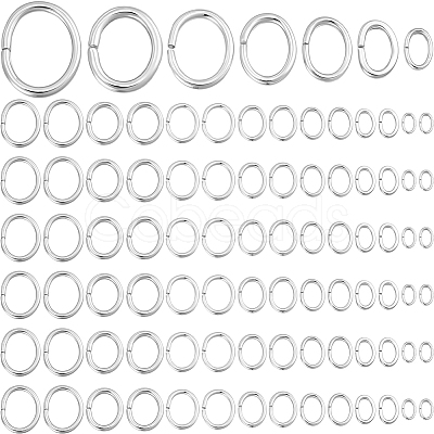 1050Pcs 7 Styles 304 Stainless Steel Jump Rings STAS-BBC0010-05-1