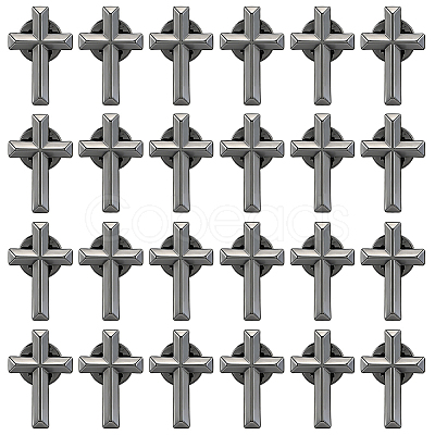 24Pcs Cross Alloy Lapel Pin Backs for Backpack Clothes JEWB-FH0002-99B-1