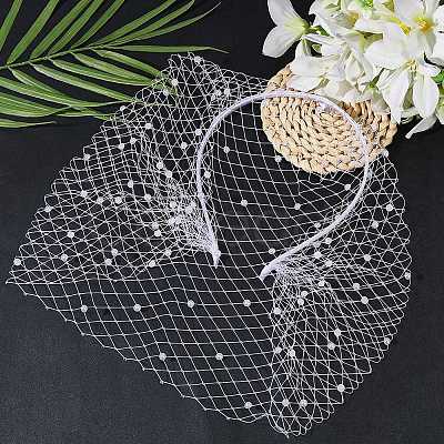 1Pc Mesh Veil Cloth Hair Bands OHAR-CP0001-32-1