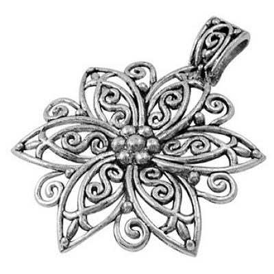 Tibetan Style Alloy Flower Big Pendants LS-TIBEP-LF9727YKG-AS-FF-1