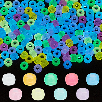 540Pcs 9 Colors Transparent & Luminous Plastic Beads KY-SC0001-85-1