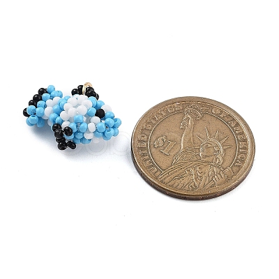 Seed Beads Beaded Charms PALLOY-MZ00382-1