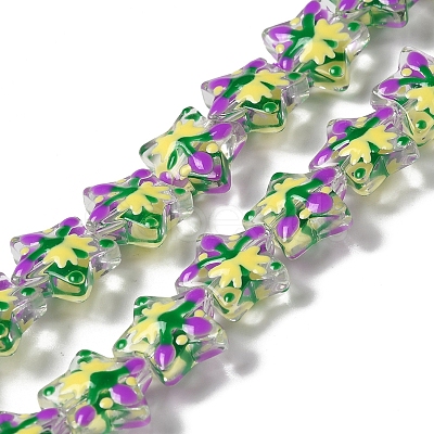 Transparent Glass Beads Strands LAMP-K037-15B-1