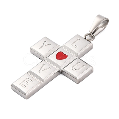 304 Stainless Steel Enamel Pendants STAS-P372-03P-1