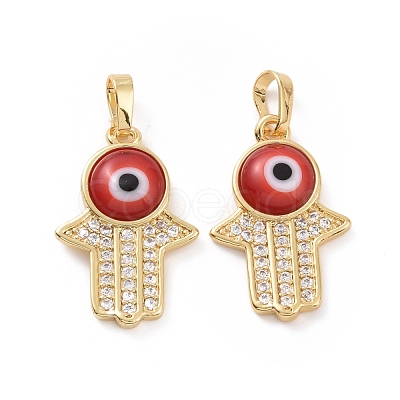 Brass Micro Pave Cubic Zirconia Pendants ZIRC-F136-02G-1