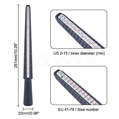 Plastic Ring Sizer Mandrel TOOL-WH0051-84-1