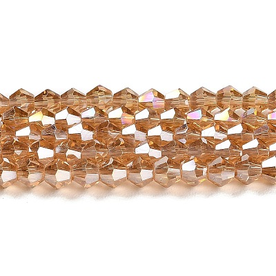 Transparent Electroplate Glass Beads Strands GLAA-F029-3mm-A18-1