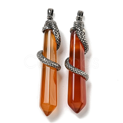 Natural Red Agate(Dyed & Heated) Pointed Big Pendants G-F766-07AS-01-1